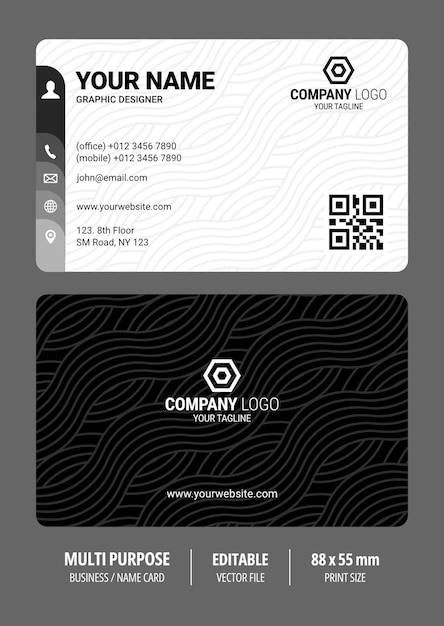 Diseño de tarjetas de visita con logotipo de la empresa e información de contacto