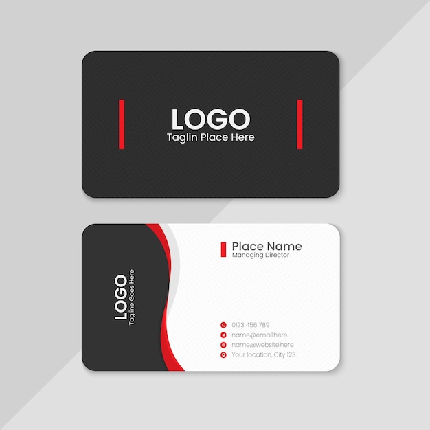 Diseño de tarjetas de visita modernas de estilo vectorial limpio gratuito