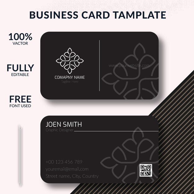 Diseño de tarjetas de visita oscuras de lujo y elegante con plantilla de impresión minimalista de estilo dorado