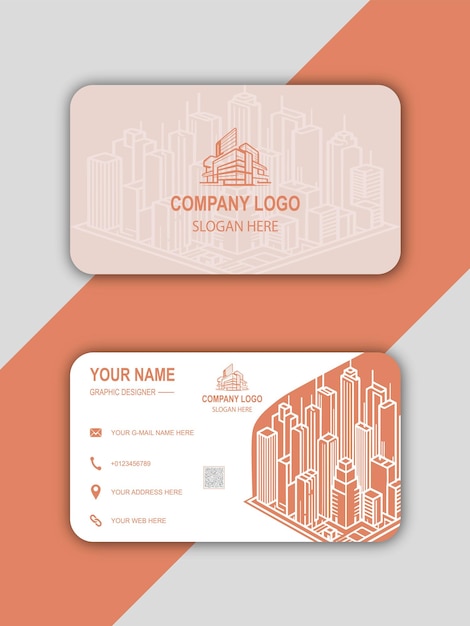 Diseño de tarjetas de visita de proyectos arquitectónicos modernos y elegantes