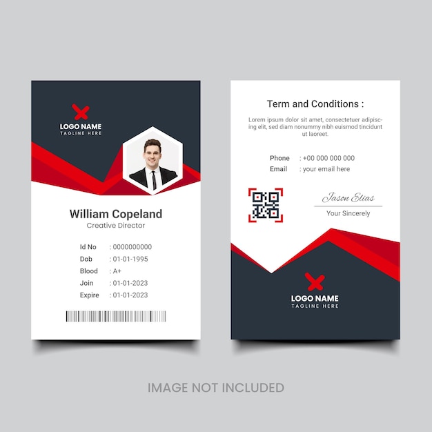 Diseño de tarjetas de visita tarjeta de identidad de empleado