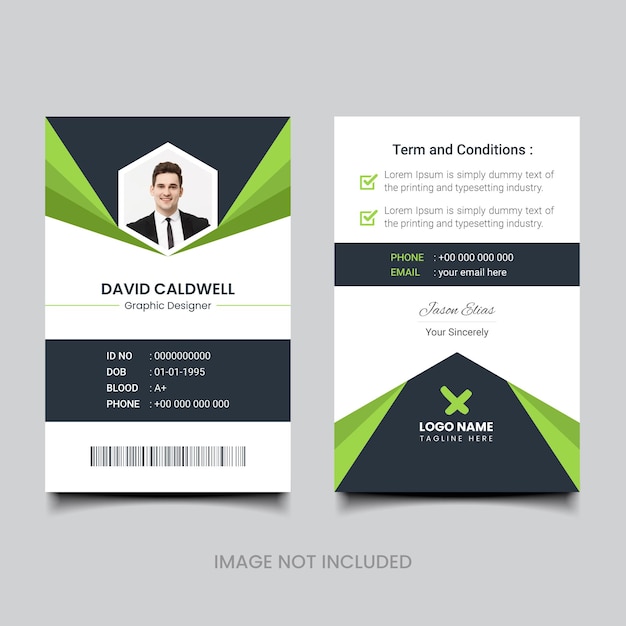 Diseño de tarjetas de visita tarjeta de identidad de empleado