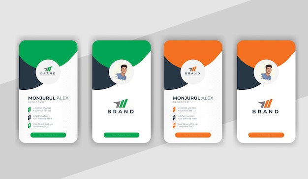 Diseño de tarjetas de visita verticales