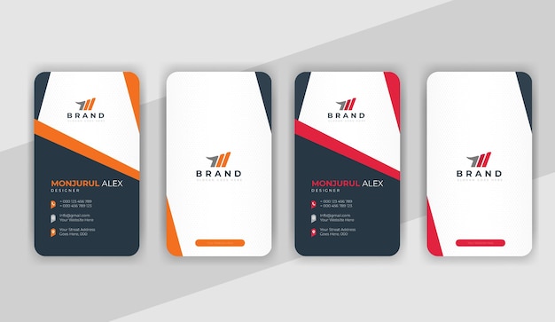 Diseño de tarjetas de visita verticales