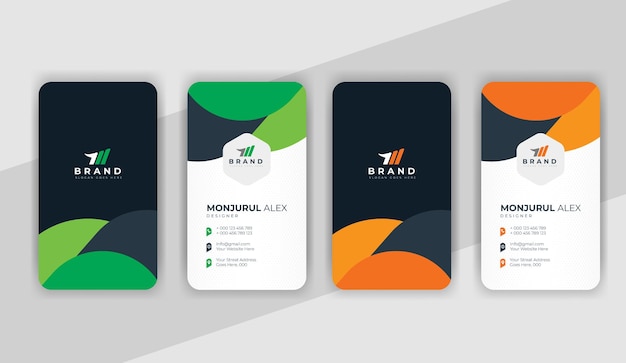 Diseño de tarjetas de visita verticales