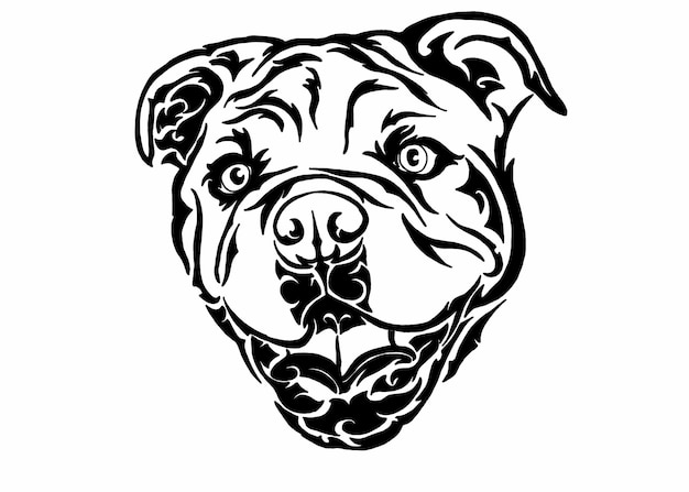 Diseño de tatuaje de cabeza de bulldog