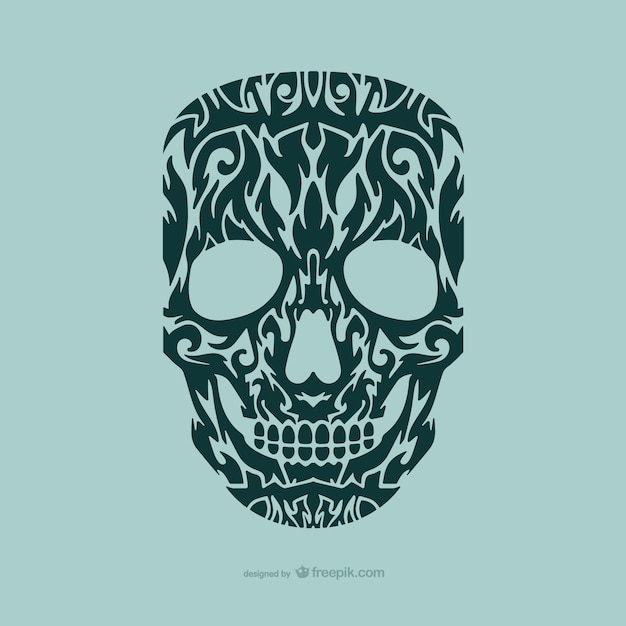 Vector diseño de tatuaje de calavera