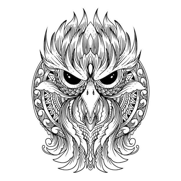 diseño de tatuaje y camiseta mandala y búho premium