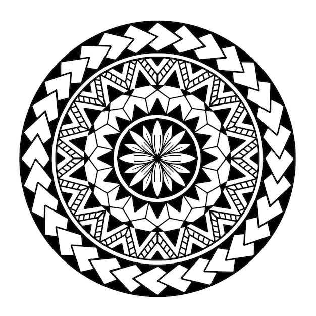 Vector diseño de tatuaje de círculo polinesio samoano aborigen ilustración vectorial eps10