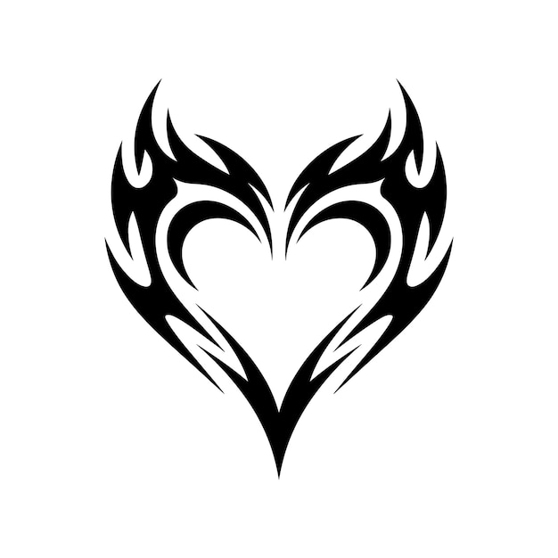 Diseño de tatuaje de corazón tribal