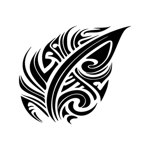 Vector diseño de tatuaje polinesio en blanco y negro