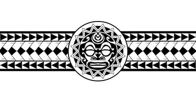 Diseño de tatuaje polinesio envuelto alrededor del brazo Patrón samoano aborigen