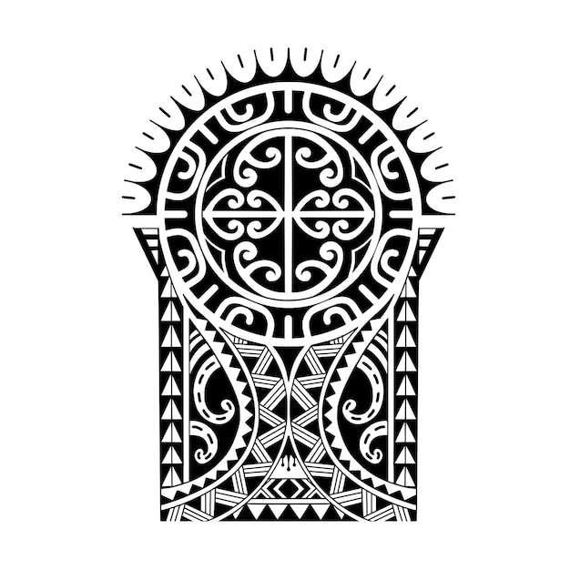 Diseño de tatuaje polinesio envuelto alrededor del brazo patrón samoano aborigen