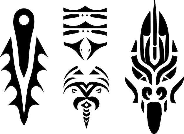 Vector diseño de tatuaje tribal ilustración vectorial de color negro diseño de tatuaje tribal arte de tatuaje