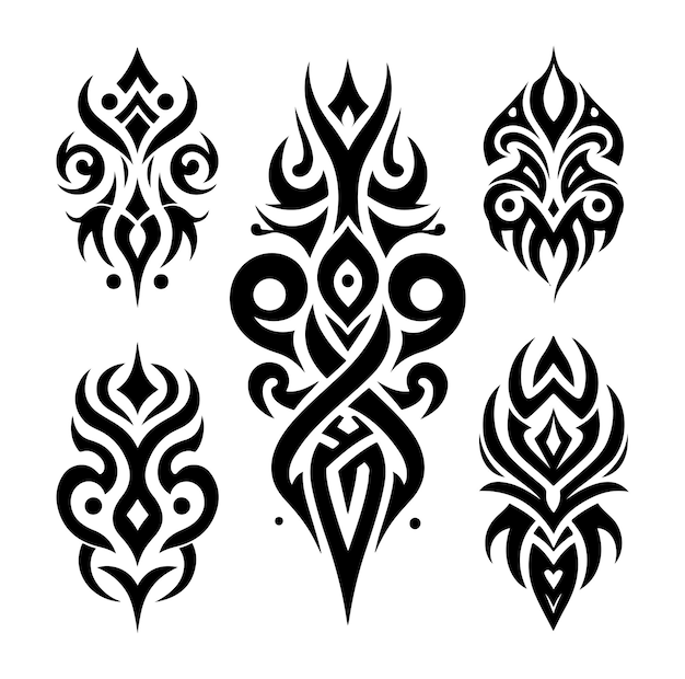 Diseño de tatuaje tribal ilustración vectorial diseño de tatuaje tribal de color negro