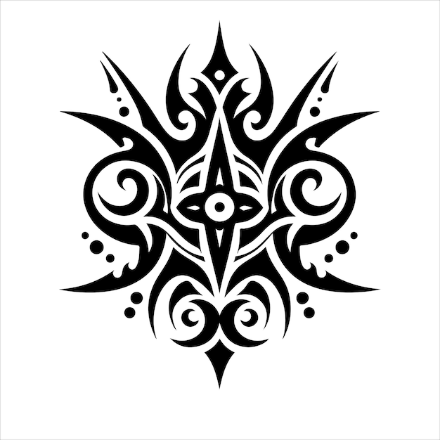 Diseño de tatuaje tribal siluetas ilustración vectorial color negro