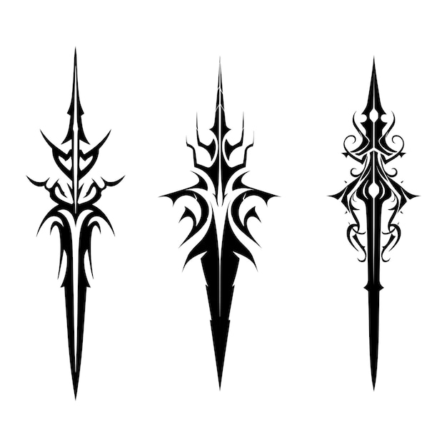 Diseño de tatuaje vectorial de espada