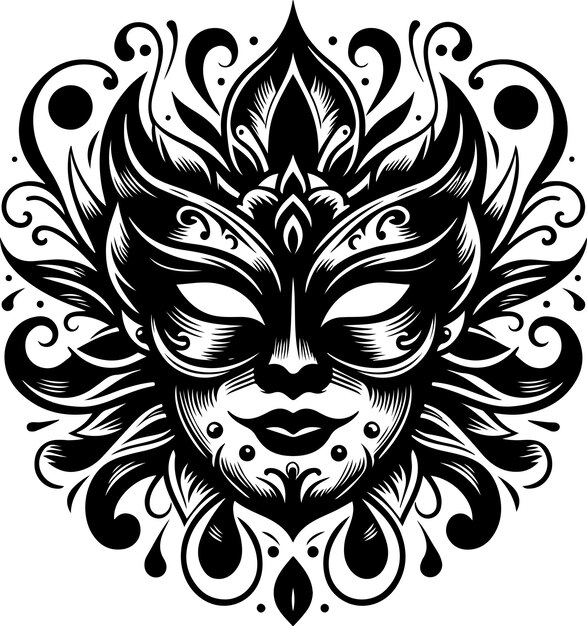 Vector diseño de tatuajes de máscaras vectoriales arte vectorial