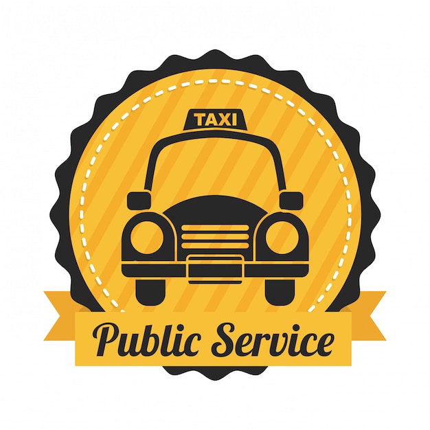 diseño de taxi en blanco backgroundvector ilustración