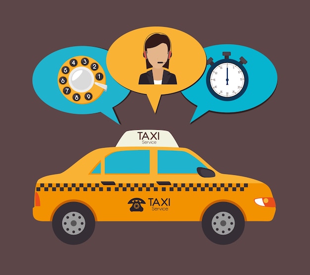 Diseño de taxi, ilustración vectorial.