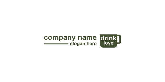 Diseño de taza de bebida simple y elegante Vector de logotipo de bebida premium