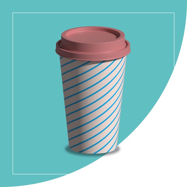 Diseño de tazas de papel de café 3D archivo de eps vectorial