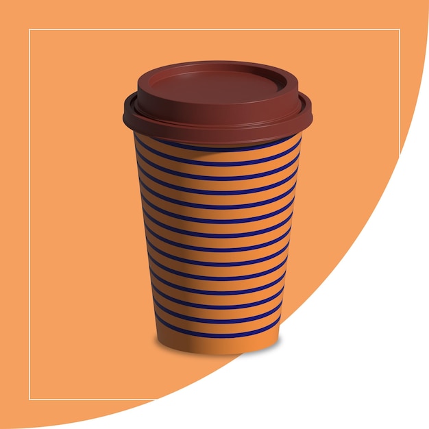 Diseño de tazas de papel de café 3D archivo de eps vectorial