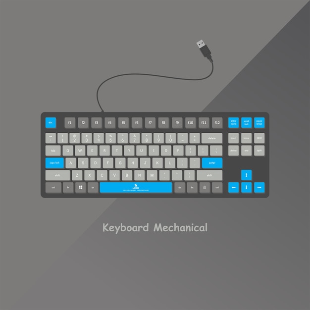 Diseño de teclado mecánico de juegos premium elegante y contemporáneo