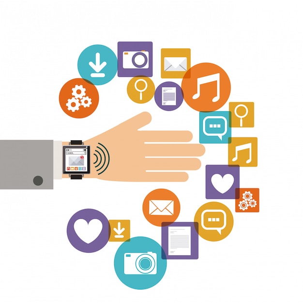 Diseño de tecnología, ilustración vectorial.