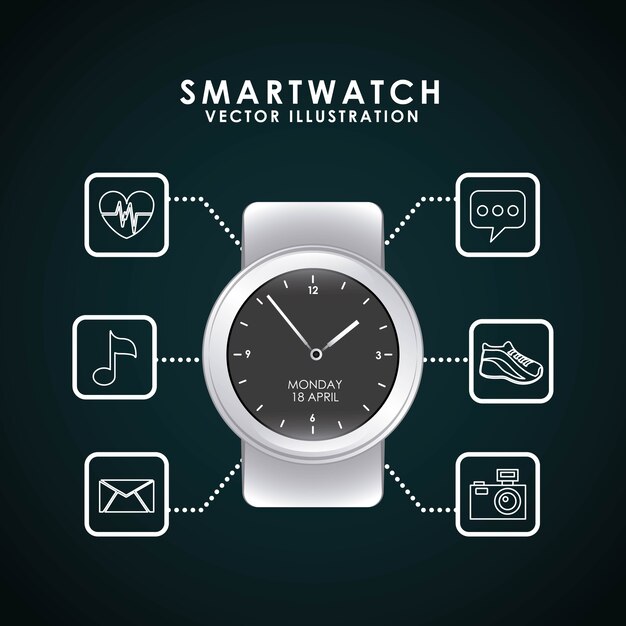 Vector diseño de tecnología smartwatch