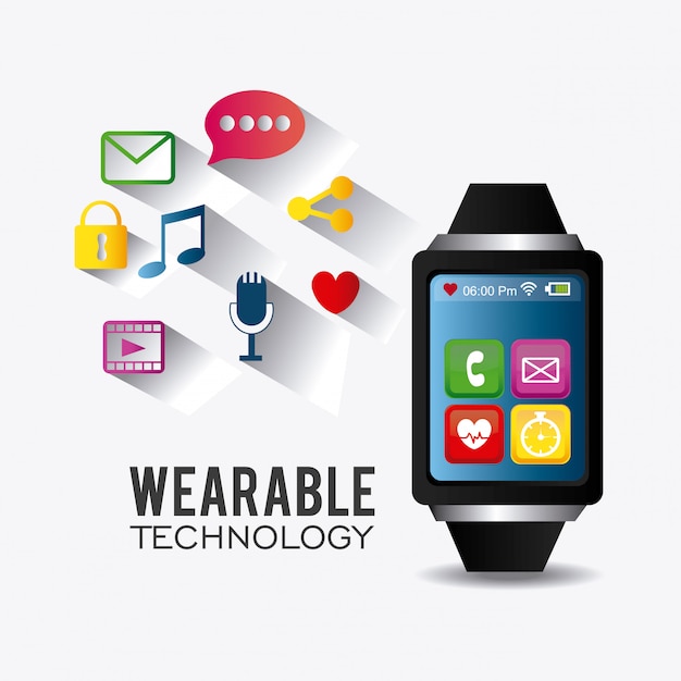 Vector diseño de tecnología wearable.