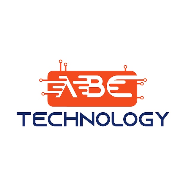 Diseño tecnológico del logotipo abc