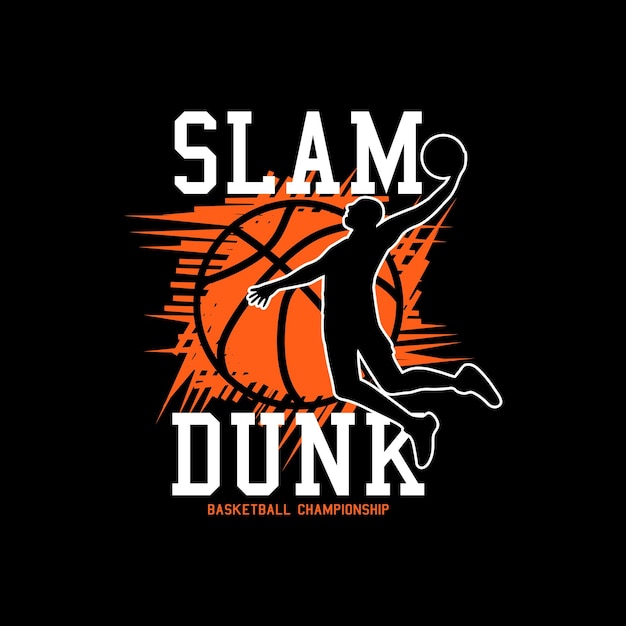 diseño de tees del campeonato de baloncesto slam dunk
