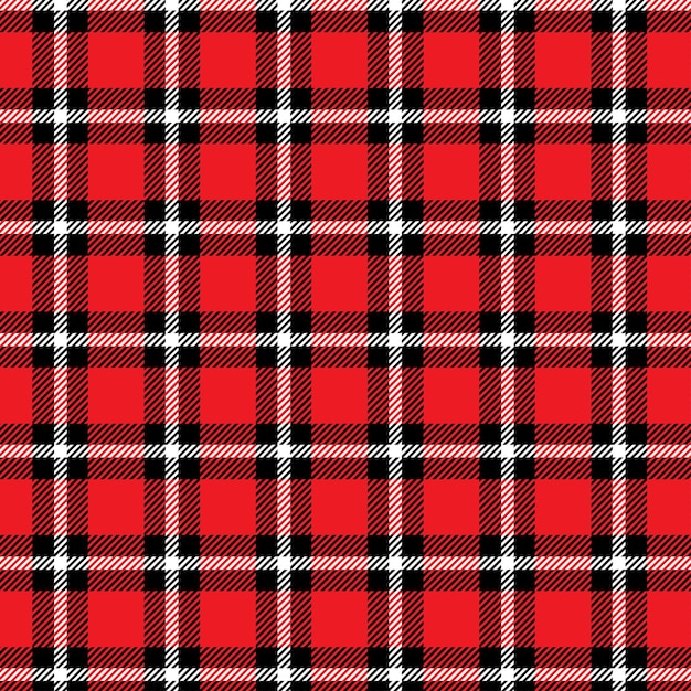 Diseño de tela a cuadros de tartan rojo