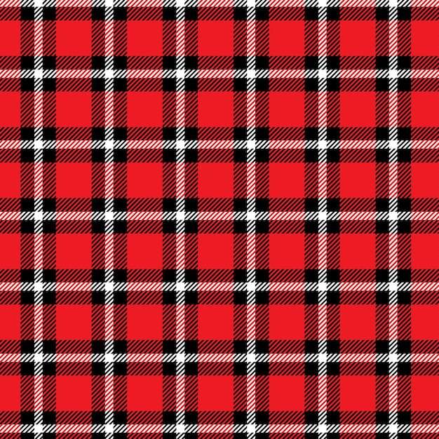 Vector diseño de tela a cuadros de tartan rojo