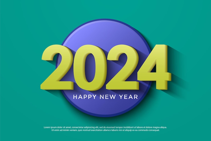 Vector diseño de telas y pancartas para la celebración del año nuevo 2024 diseño de año nuevo 2024