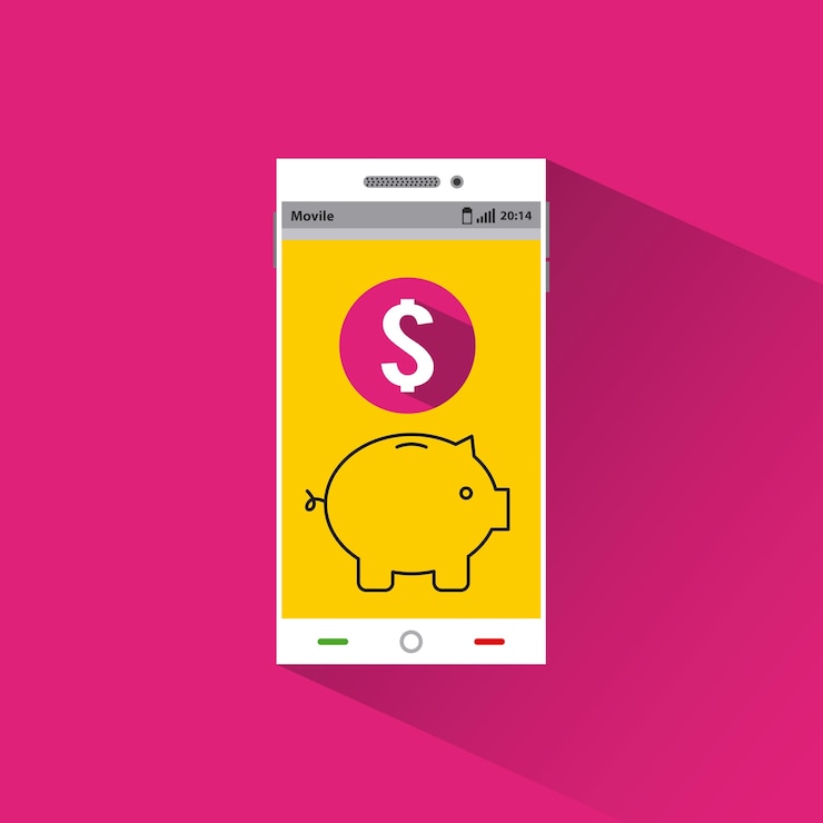 Vector diseño de teléfono inteligente y dinero