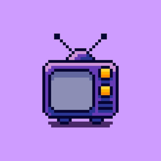 Diseño de televisión retro en estilo pixel art