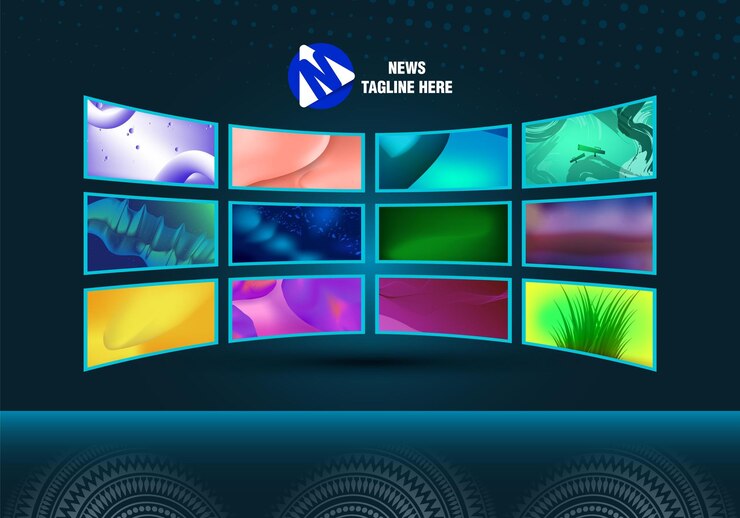 Vector diseño de telón de fondo de estudio de noticias