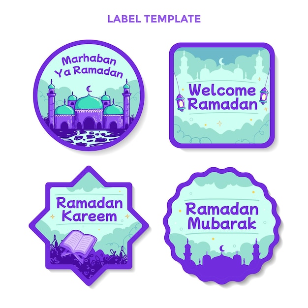 Vector diseño de tema de ramadán con estilo de dibujo a mano