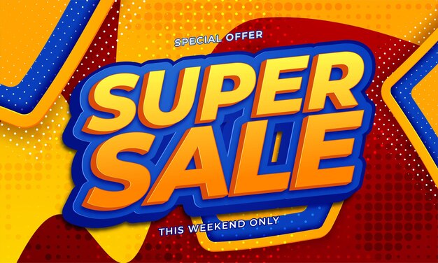 Diseño de templete de banner de super venta para promociones de medios