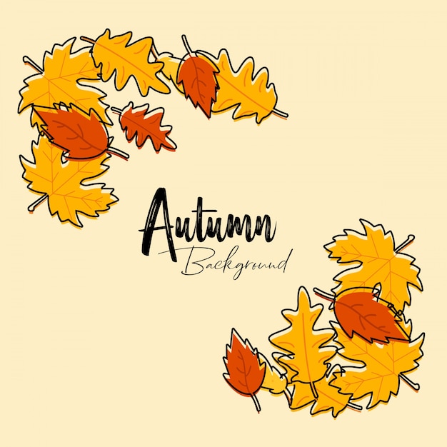 Diseño de la temporada de otoño con vector de fondo claro