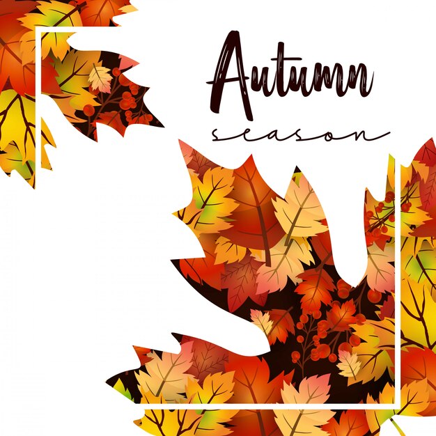 Diseño de la temporada de otoño con vector de fondo claro