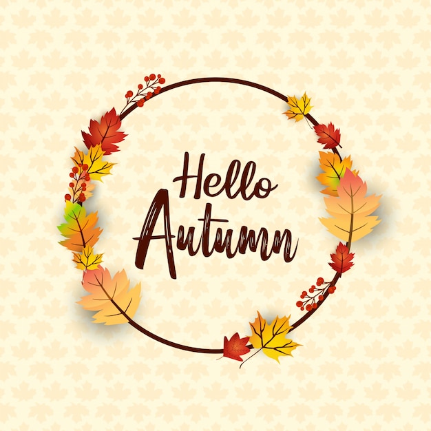 Diseño de la temporada de otoño con vector de fondo claro