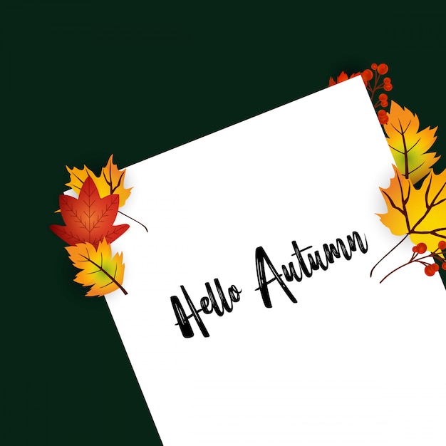 Diseño de la temporada de otoño con el vector de fondo oscuro