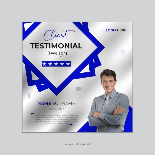 Diseño de testimonios de clientes o post-diseño de formas de malla creativas y elegantes