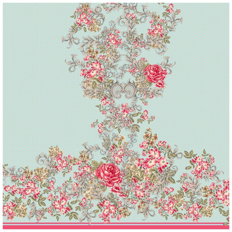 Diseño textil Frontera y motivo digital