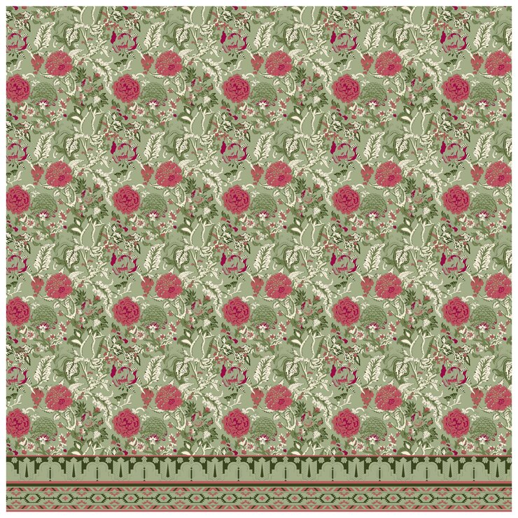 Diseño textil Frontera y motivo digital