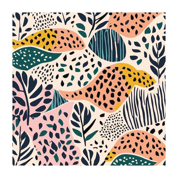 Diseño textil de jardín de infantes con estampado abstracto