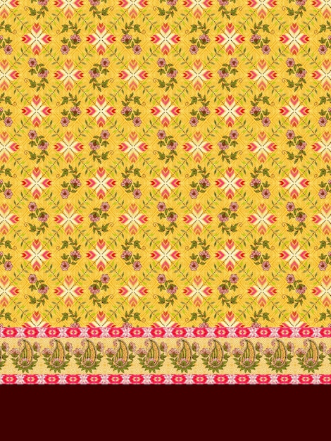 Diseño textil Kurti Diseño de impresión digital Diseño de trajes para mujeres pakistaníes Diseño para impresión